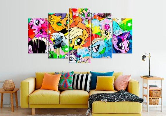 My Little Pony - Cartoon 5 Panel Canvas Art Wall Decor My Little Pony - Cartoon 5 Panel Canvas Art Wall Decor