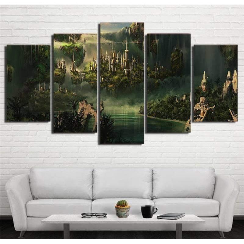 Mysterious Elf Settlement Rivendell Lord Of The Rings 1 - Movie 5 Panel Canvas Art Wall Decor Mysterious Elf Settlement Rivendell Lord Of The Rings 1 - Movie 5 Panel Canvas Art Wall Decor