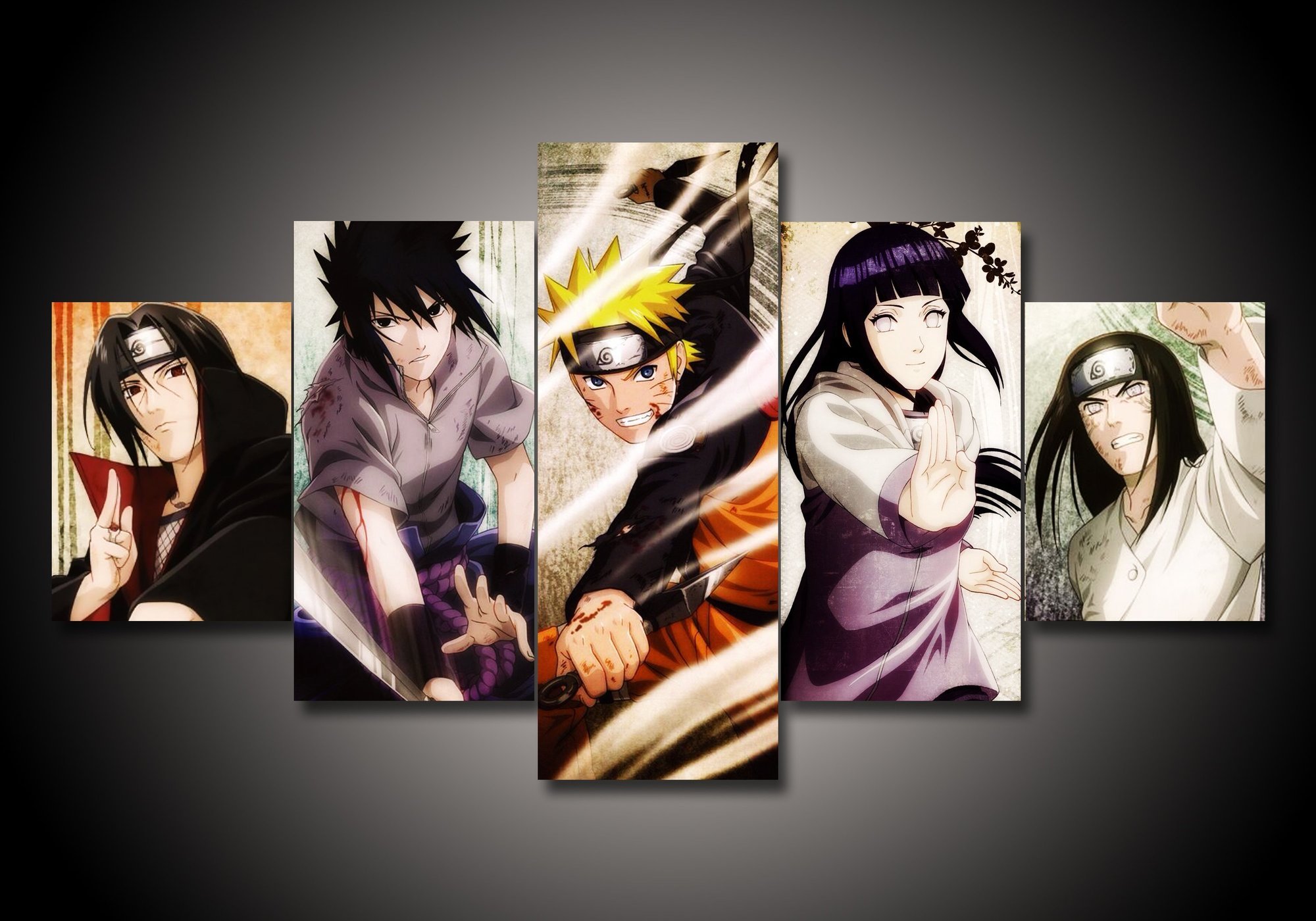 Naruto 6 - Anime 5 Panel Canvas Art Wall Decor Naruto 6 - Anime 5 Panel Canvas Art Wall Decor