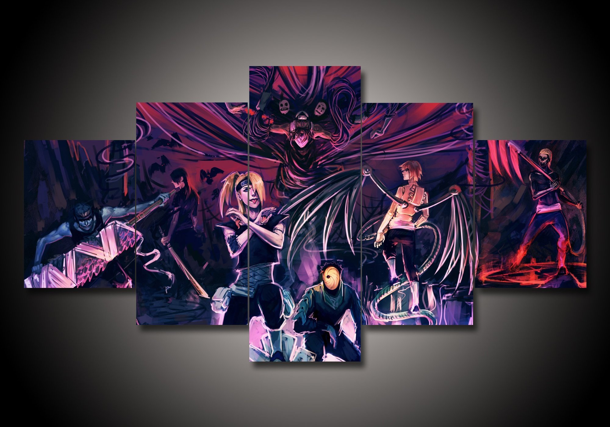 Naruto 7 - Anime 5 Panel Canvas Art Wall Decor Naruto 7 - Anime 5 Panel Canvas Art Wall Decor
