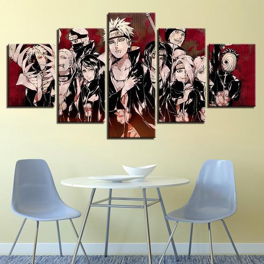Naruto Characters - Anime 5 Panel Canvas Art Wall Decor Naruto Characters - Anime 5 Panel Canvas Art Wall Decor