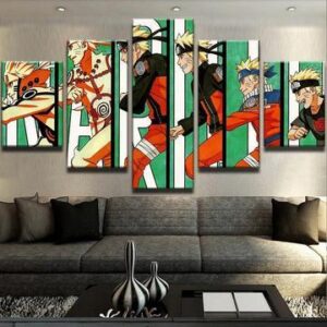 Naruto: Transformations Of Naruto - Anime 5 Panel Canvas Art Wall Decor
