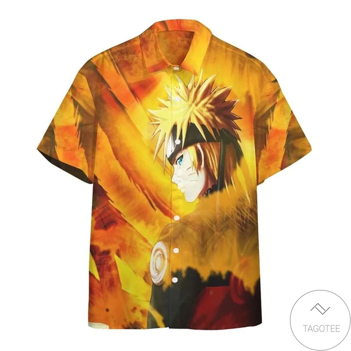 Naruto Uzumaki Kyuubi Fox Pattern Hawaiian Shirt Naruto Uzumaki Kyuubi Fox Pattern Hawaiian Shirt