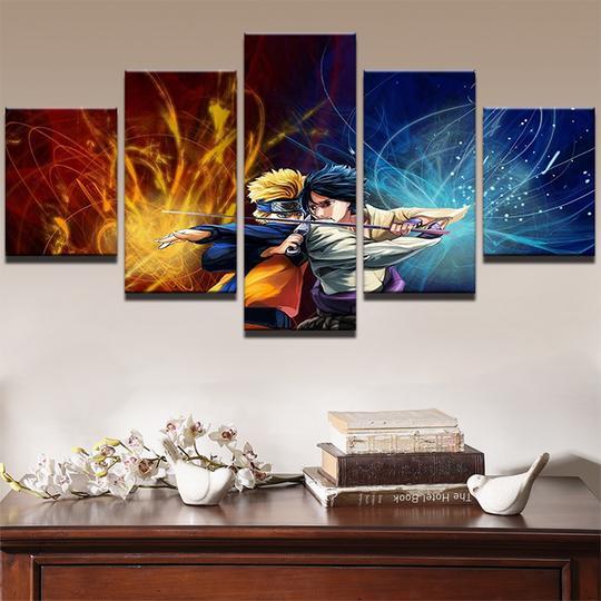 Naruto - Cartoon 5 Panel Canvas Art Wall Decor Naruto - Cartoon 5 Panel Canvas Art Wall Decor