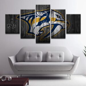 Nashville Predators 08- Sport 5 Panel Canvas Art Wall Decor