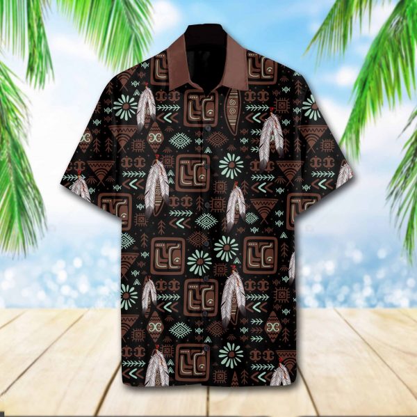 Native Pattern Hawaiian Shirt Summer Button Up Native Pattern Hawaiian Shirt Summer Button Up