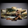Native Warrior 5 - Army 5 Panel Canvas Art Wall Decor