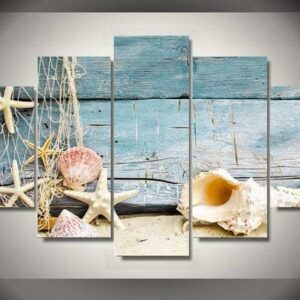 Nautical Collection - Nature 5 Panel Canvas Art Wall Decor