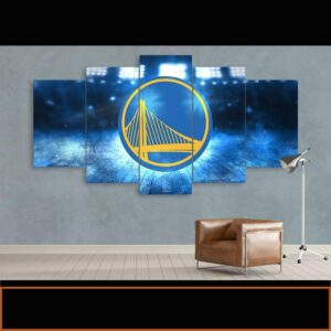Nba Champions Golden State Warriors Logo - Sport 5 Panel Canvas Art Wall Decor