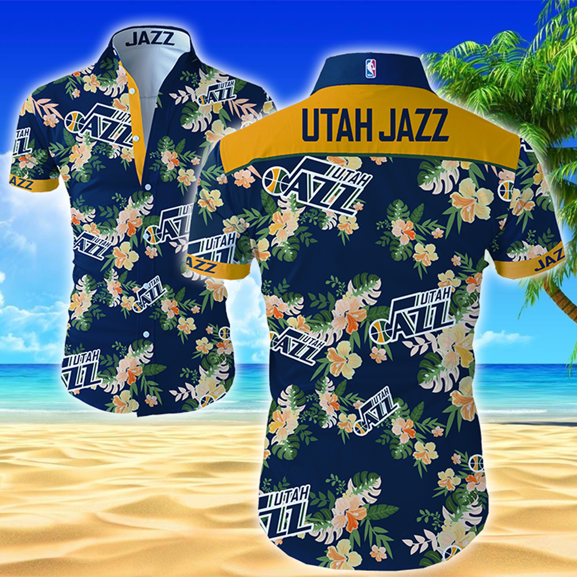 Nba Utah Jazz Hawaiian Hawaiian Shirt Summer Button Up Nba Utah Jazz Hawaiian Hawaiian Shirt Summer Button Up