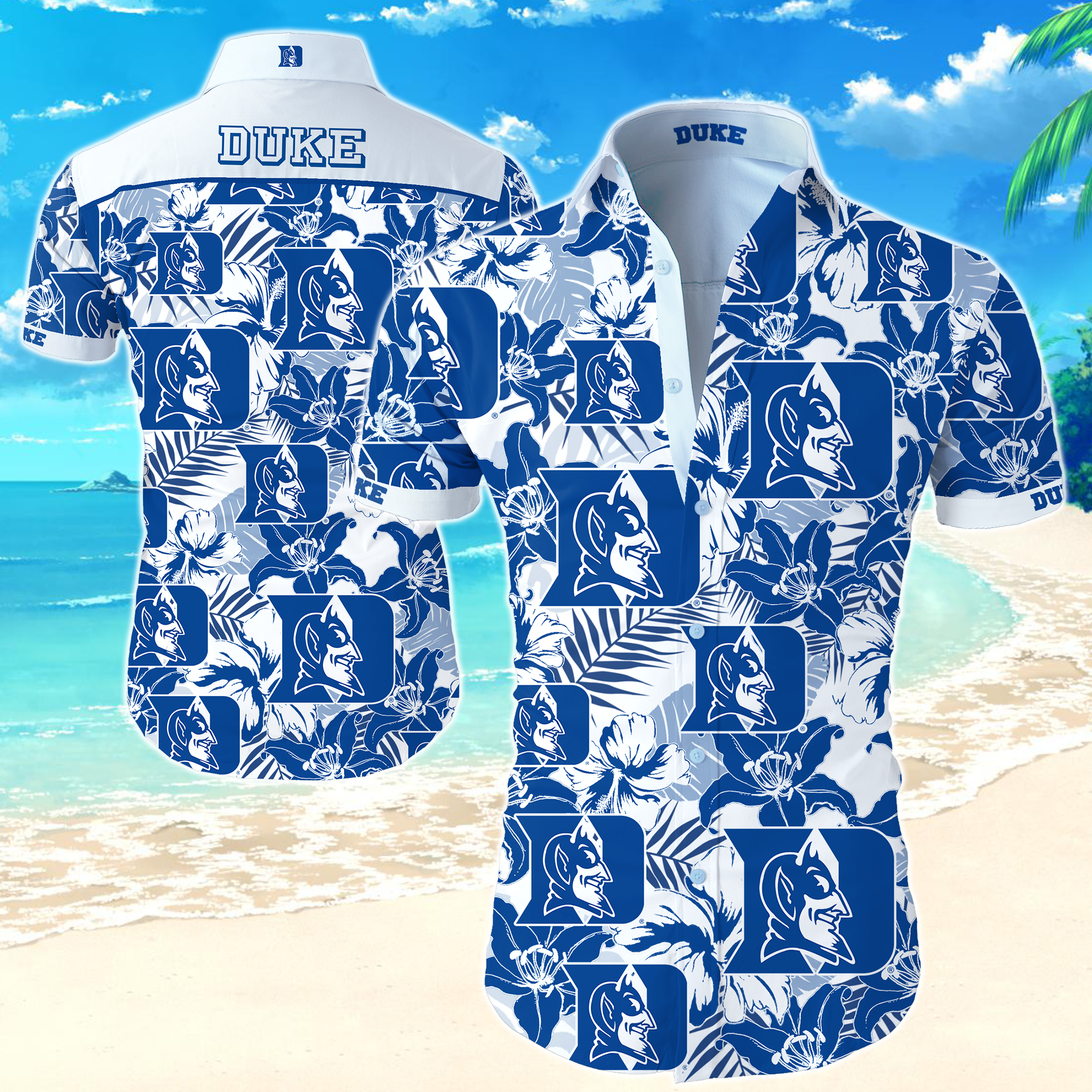 Ncaa Duke Blue Devils Hawaiian Shirt Summer Button Up Ncaa Duke Blue Devils Hawaiian Shirt Summer Button Up