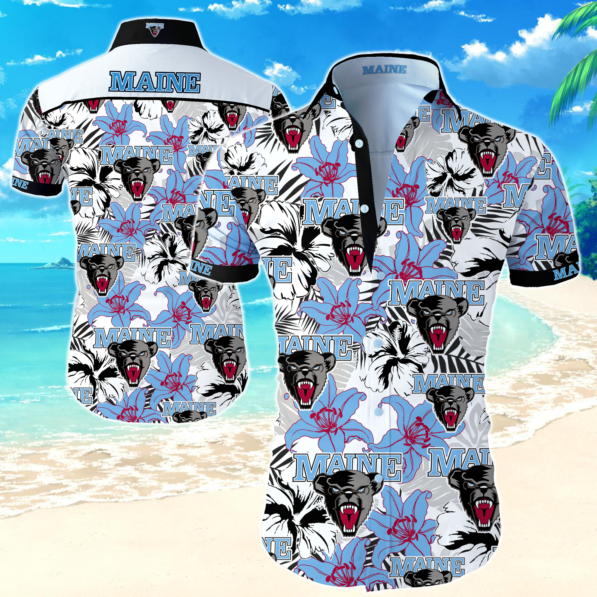 Ncaa Maine Black Bears Hawaiian Shirt Summer Button Up Ncaa Maine Black Bears Hawaiian Shirt Summer Button Up