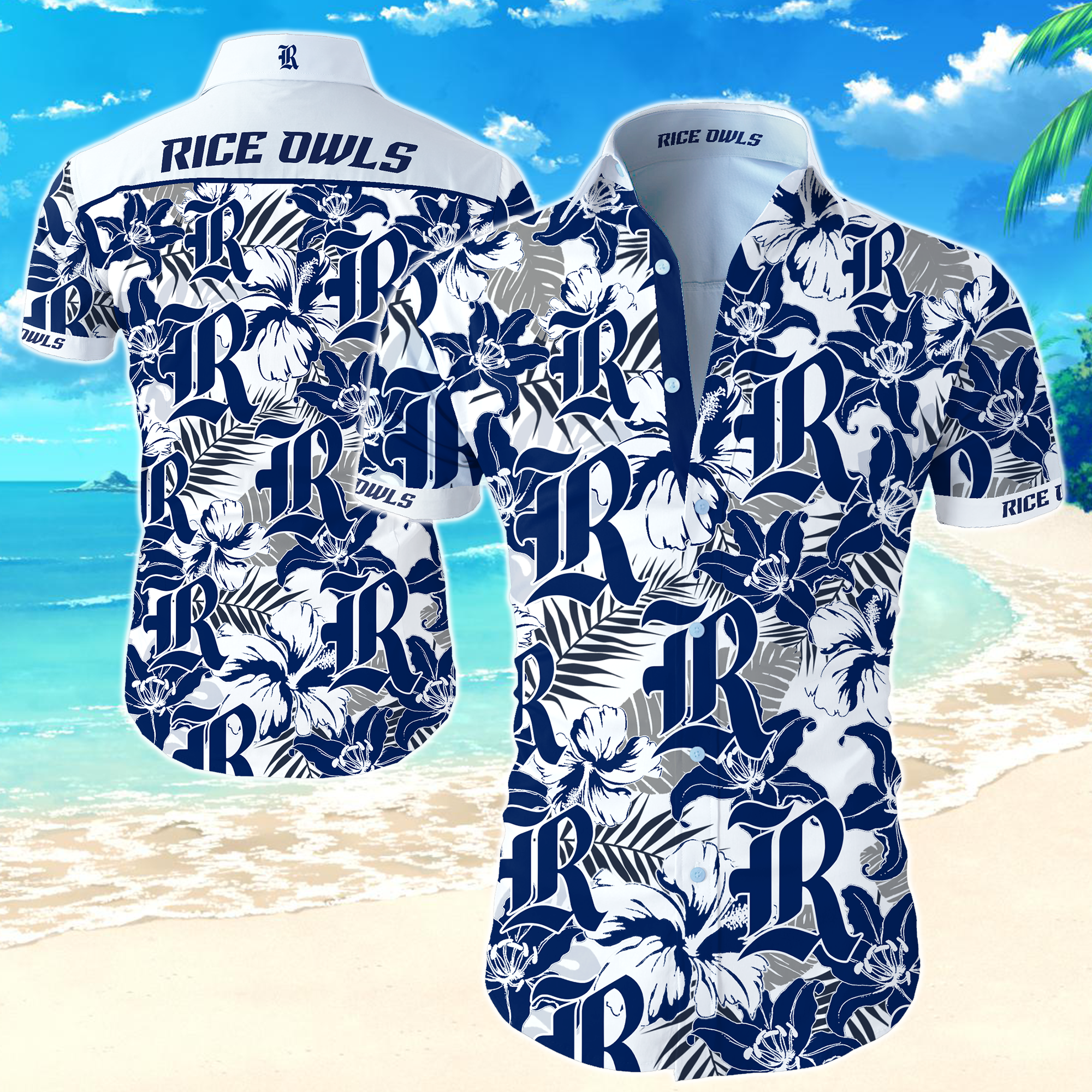 Ncaa Rice Owls Hawaiian Shirt Summer Button Up Ncaa Rice Owls Hawaiian Shirt Summer Button Up