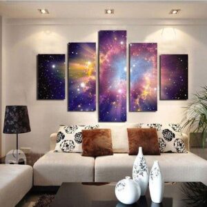 Nebula Cloud 01 - Space 5 Panel Canvas Art Wall Decor