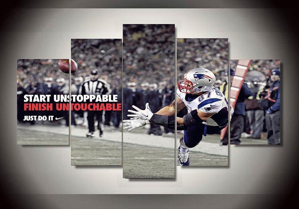 New England Patriots 4 - Sport 5 Panel Canvas Art Wall Decor New England Patriots 4 - Sport 5 Panel Canvas Art Wall Decor
