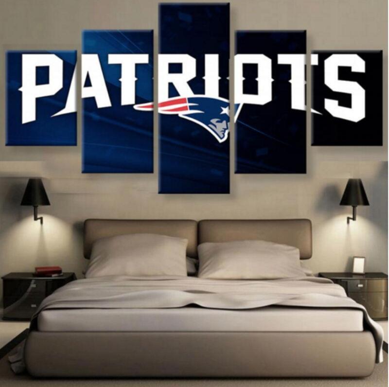 New England Patriots 6 -Sport 5 Panel Canvas Art Wall Decor New England Patriots 6 -Sport 5 Panel Canvas Art Wall Decor