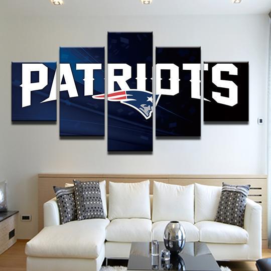 New England Patriots 8 - Sport 5 Panel Canvas Art Wall Decor New England Patriots 8 - Sport 5 Panel Canvas Art Wall Decor
