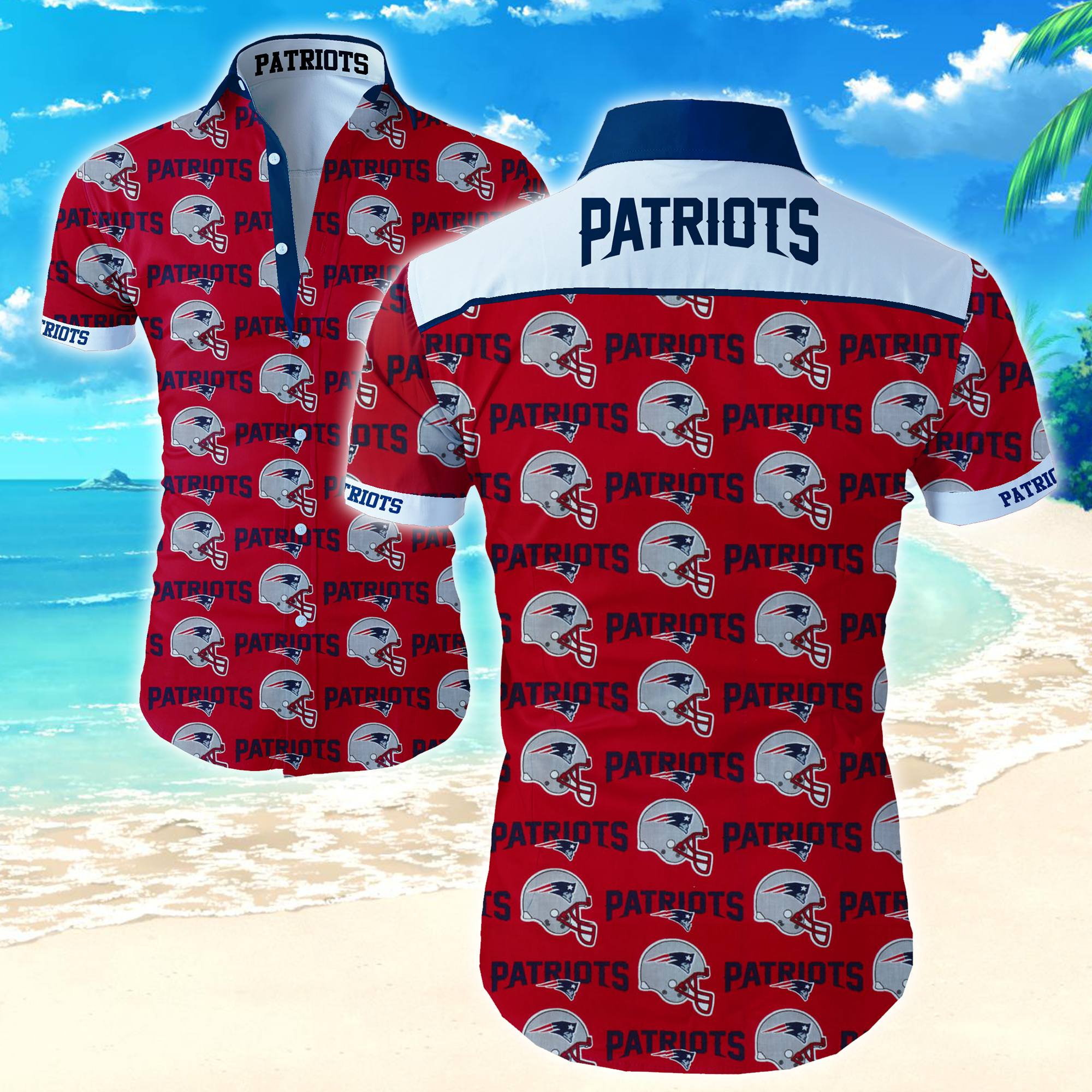 New England Patriots Hawaiian Shirt Summer Button Up New England Patriots Hawaiian Shirt Summer Button Up