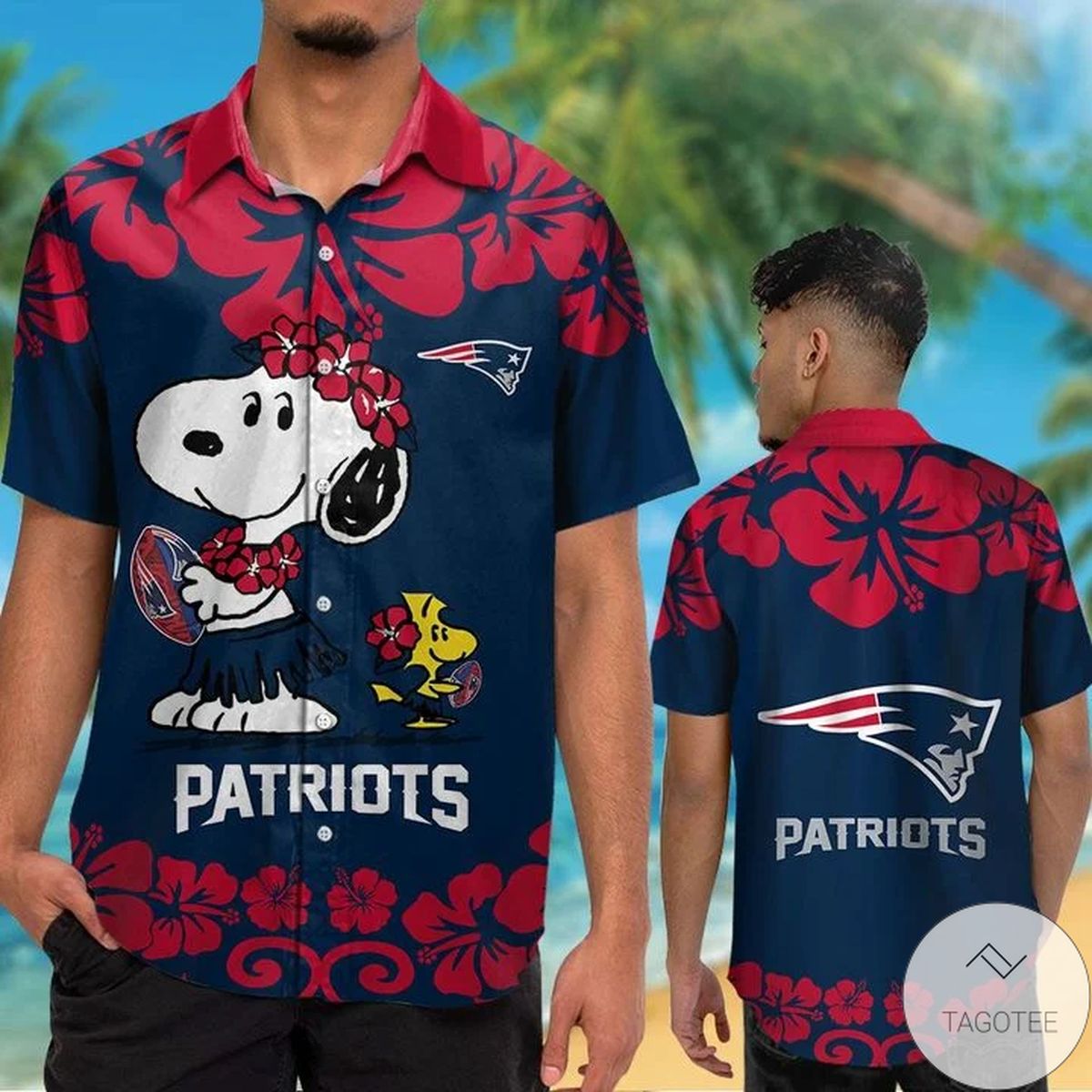 New England Patriots & Snoopy Hawaiian Shirt New England Patriots & Snoopy Hawaiian Shirt