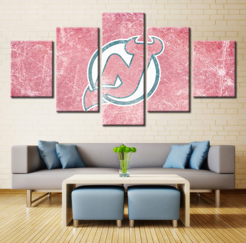 New Jersey Devils 1 Hockey - Sport 5 Panel Canvas Art Wall Decor New Jersey Devils 1 Hockey - Sport 5 Panel Canvas Art Wall Decor