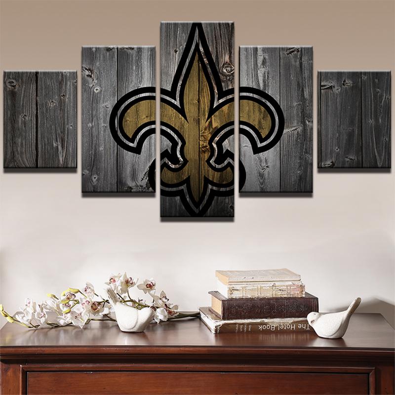 New Orleans Saints Barn Wood - Sport 5 Panel Canvas Art Wall Decor New Orleans Saints Barn Wood - Sport 5 Panel Canvas Art Wall Decor