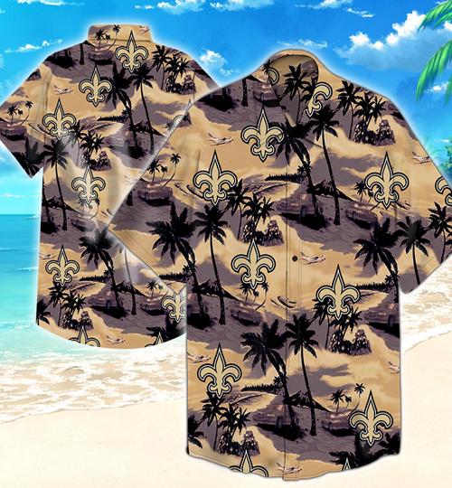 New Orleans Saints Coconut Tree Hawaiian Shirt Summer Button Up New Orleans Saints Coconut Tree Hawaiian Shirt Summer Button Up