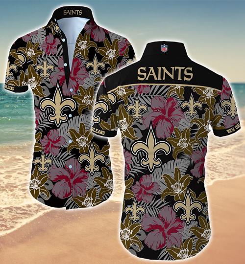 New Orleans Saints Hawaiian Shirt Summer Button Up New Orleans Saints Hawaiian Shirt Summer Button Up