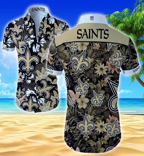 New Orleans Saints Hawaiian Shirt Summer Button Up New Orleans Saints Hawaiian Shirt Summer Button Up