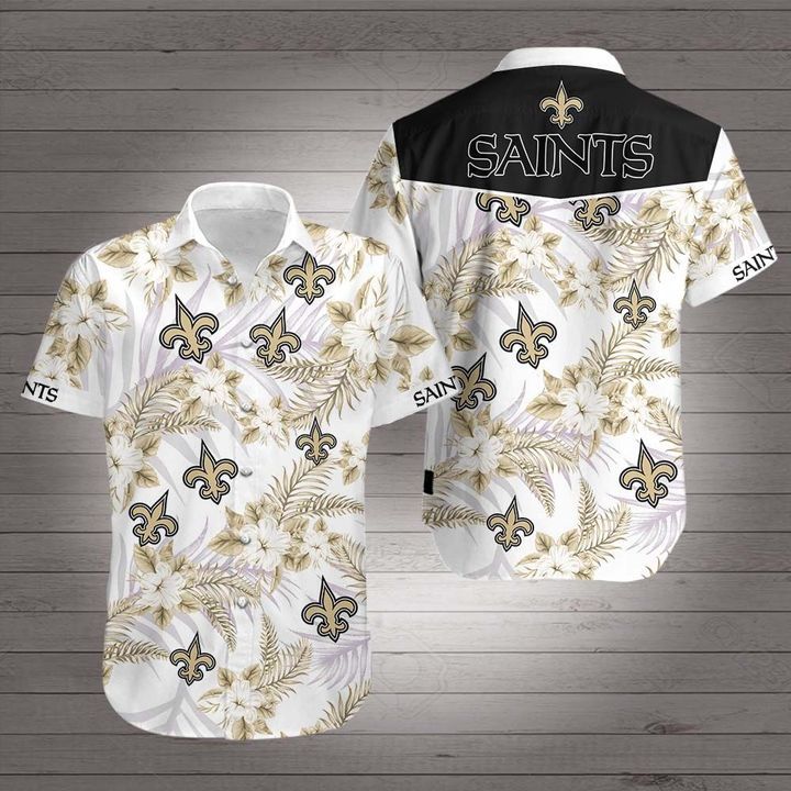 New Orleans Saints Hawaiian Shirt Summer Button Up New Orleans Saints Hawaiian Shirt Summer Button Up