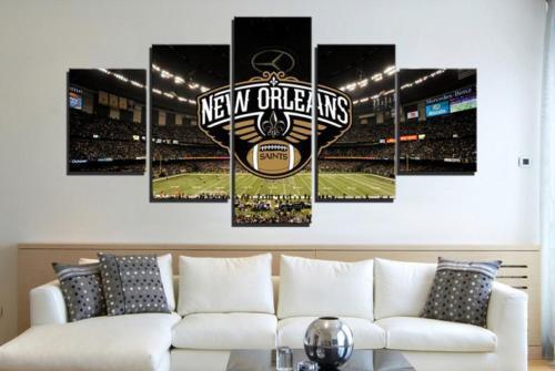 New Orleans Saints Stadium - Sport 5 Panel Canvas Art Wall Decor New Orleans Saints Stadium - Sport 5 Panel Canvas Art Wall Decor