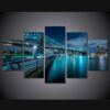 New York City Blue - Nature 5 Panel Canvas Art Wall Decor