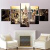 New York City Building Aerial View - Nature 5 Panel Canvas Art Wall Decor