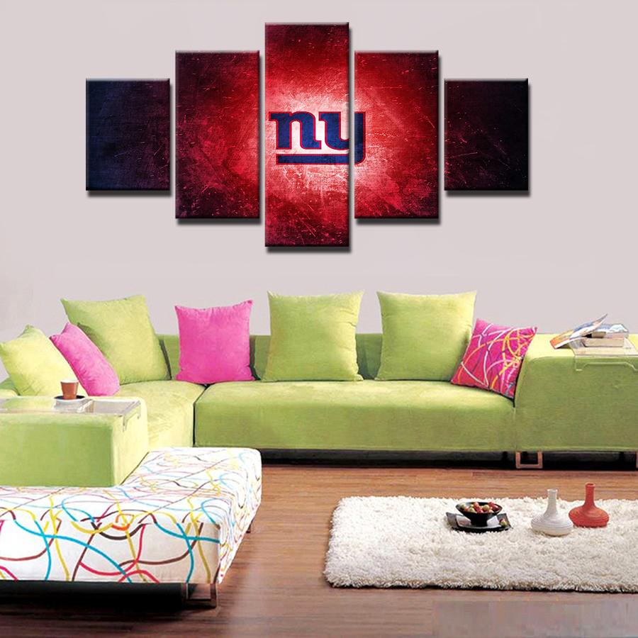 New York Giants 3 - Sport 5 Panel Canvas Art Wall Decor New York Giants 3 - Sport 5 Panel Canvas Art Wall Decor
