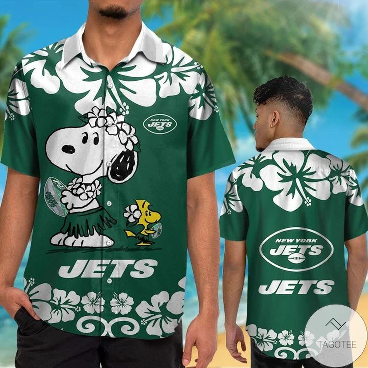 New York Jets & Snoopy Hawaiian Shirt New York Jets & Snoopy Hawaiian Shirt