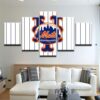 New York Mets 4 - Sport 5 Panel Canvas Art Wall Decor