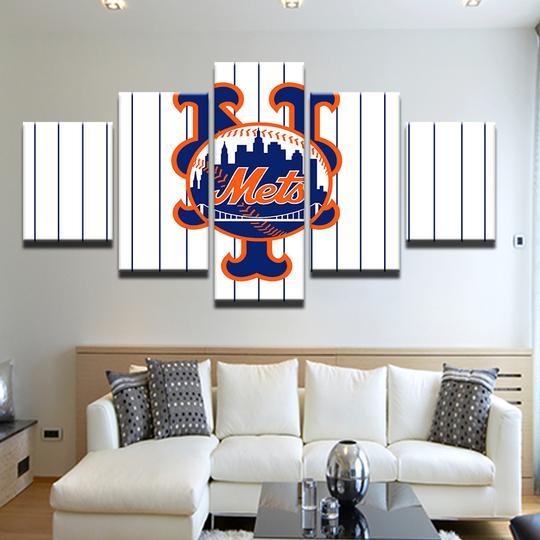 New York Mets 4 - Sport 5 Panel Canvas Art Wall Decor New York Mets 4 - Sport 5 Panel Canvas Art Wall Decor