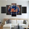 New York Mets 5 - Sport 5 Panel Canvas Art Wall Decor