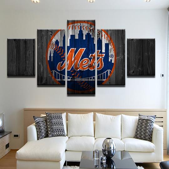New York Mets 5 - Sport 5 Panel Canvas Art Wall Decor New York Mets 5 - Sport 5 Panel Canvas Art Wall Decor