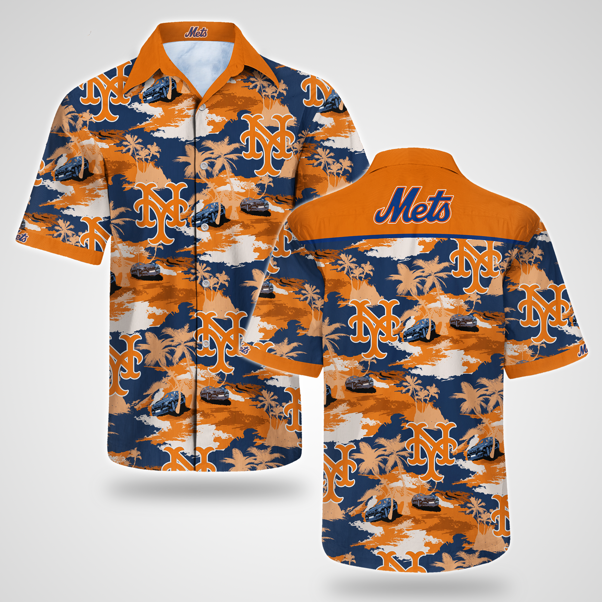 New York Mets Hawaiian Shirt Summer Button Up New York Mets Hawaiian Shirt Summer Button Up