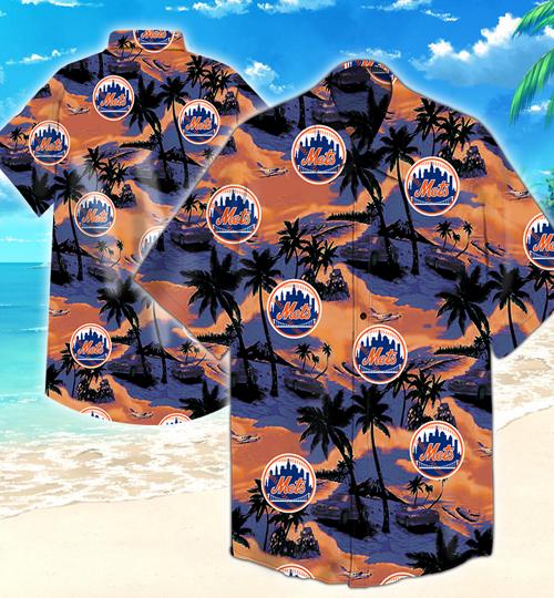 New York Mets Hawaiian Shirt Summer Button Up New York Mets Hawaiian Shirt Summer Button Up