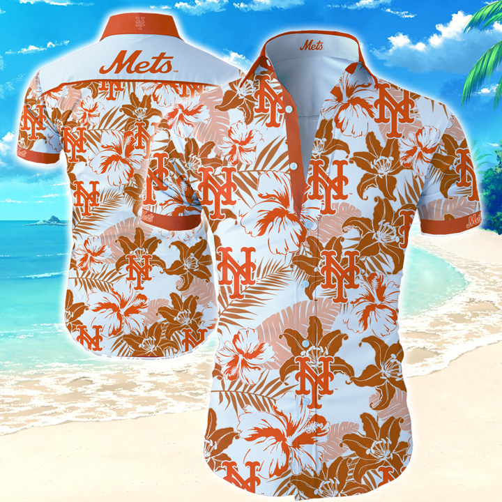 New York Mets Hawaiian Shirt Summer Button Up New York Mets Hawaiian Shirt Summer Button Up