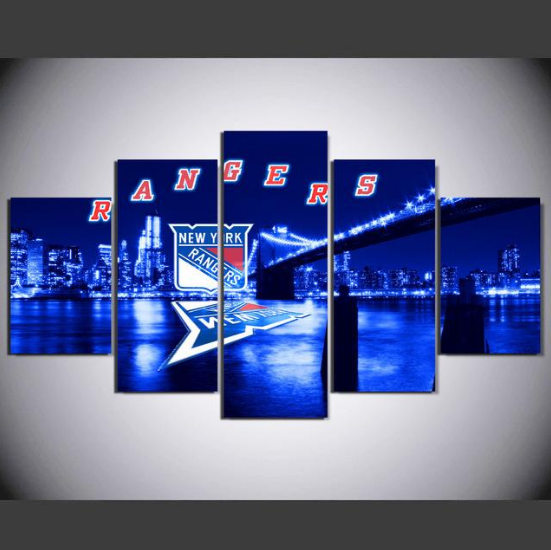 New York Rangers 7 Hockey - Sport 5 Panel Canvas Art Wall Decor New York Rangers 7 Hockey - Sport 5 Panel Canvas Art Wall Decor