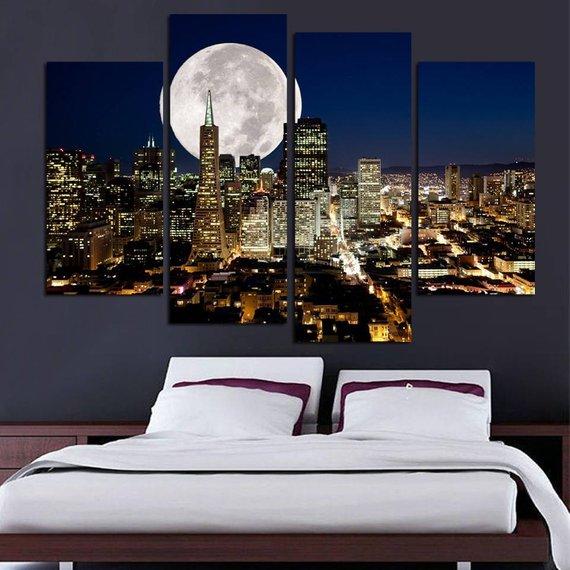 New York Skyline 1 - Nature 5 Panel Canvas Art Wall Decor New York Skyline 1 - Nature 5 Panel Canvas Art Wall Decor