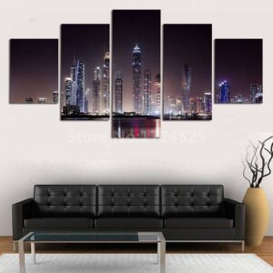 New York Skyline 3 - Nature 5 Panel Canvas Art Wall Decor
