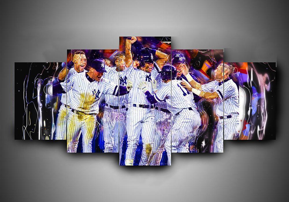 New York Yankees 5 - Sport 5 Panel Canvas Art Wall Decor New York Yankees 5 - Sport 5 Panel Canvas Art Wall Decor