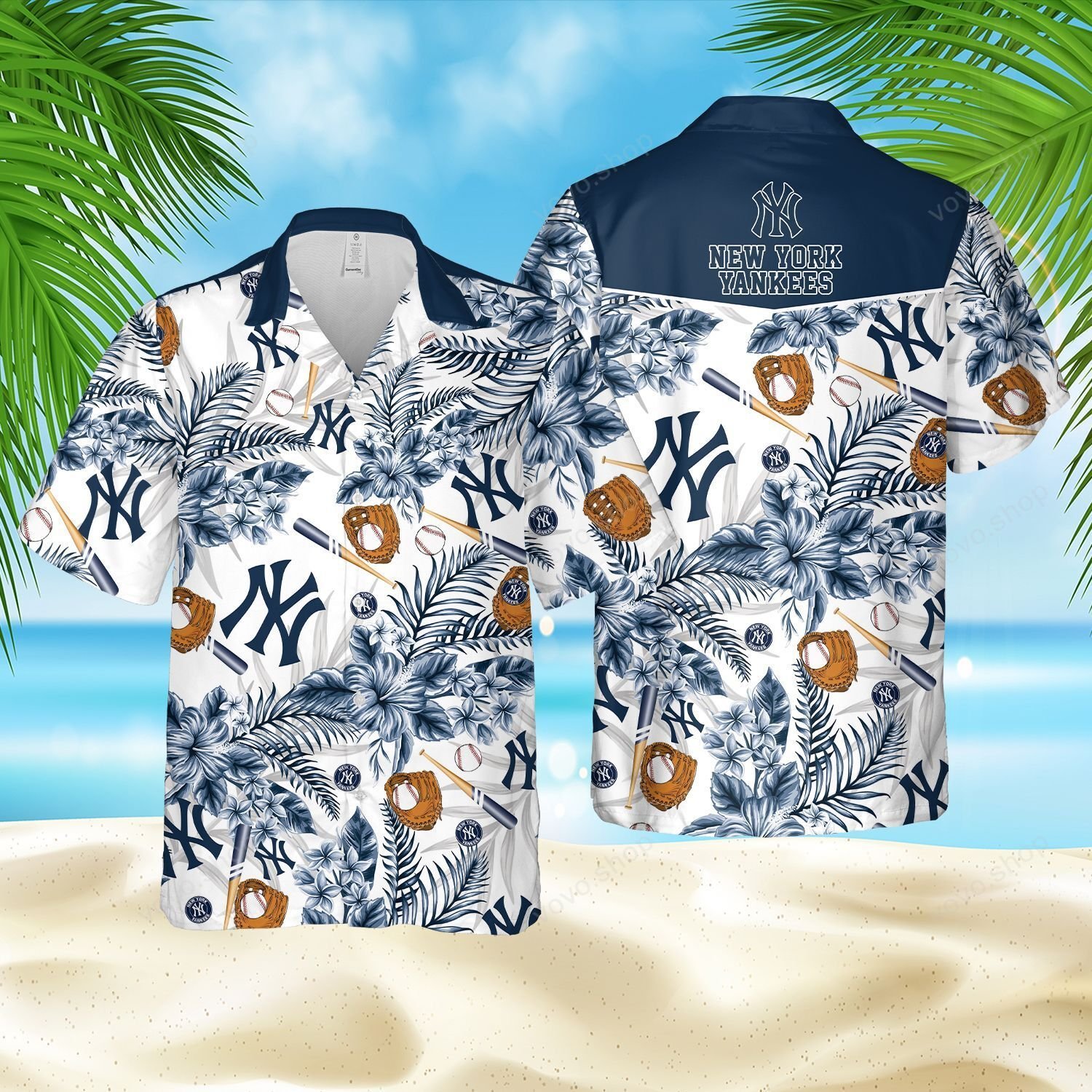 New York Yankees Baseball Hawaiian Shirt Short New York Yankees Baseball Hawaiian Shirt Short