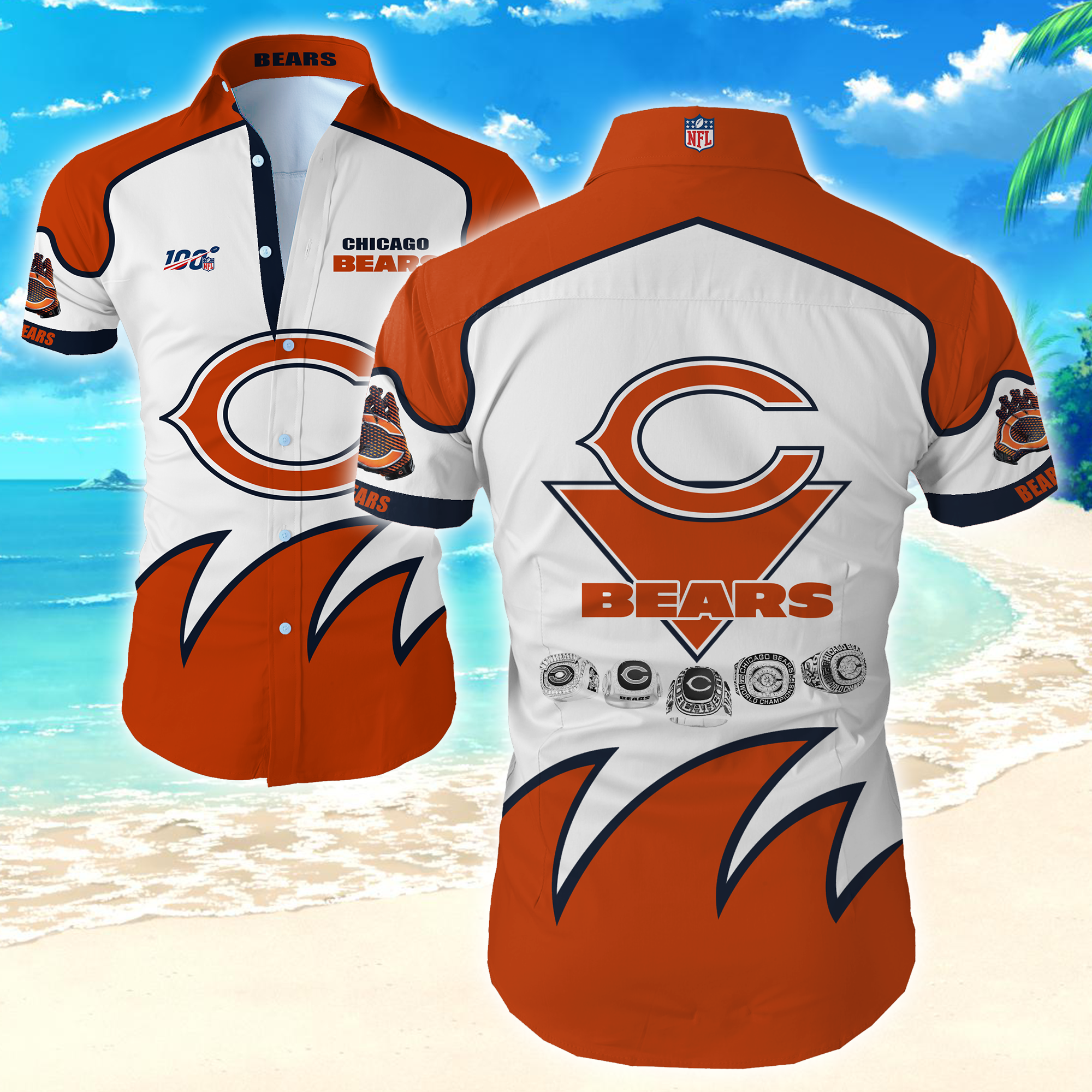 Nfl Chicago Bears Hawaiian Shirt Summer Button Up Nfl Chicago Bears Hawaiian Shirt Summer Button Up