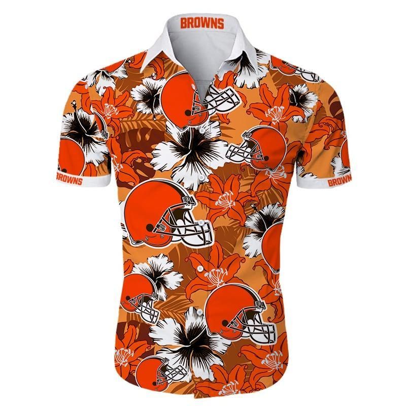 Nfl Cleveland Browns Hawaiian Shirt Summer Button Up Nfl Cleveland Browns Hawaiian Shirt Summer Button Up