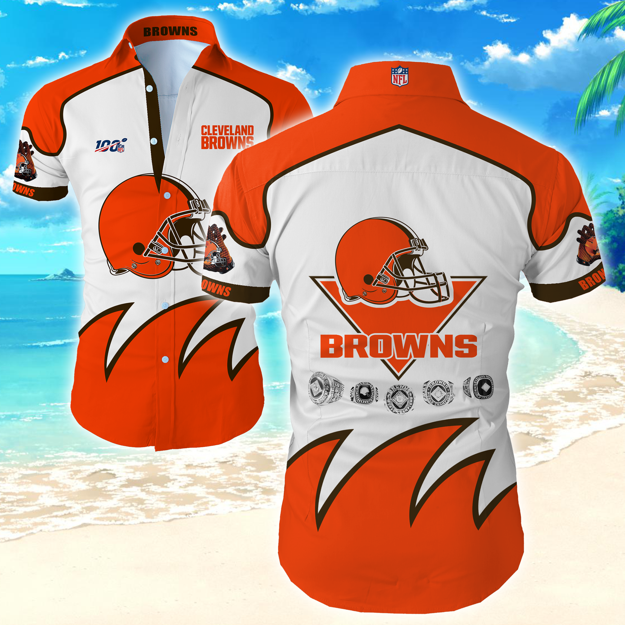 Nfl Cleveland Browns Hawaiian Shirt Summer Button Up Nfl Cleveland Browns Hawaiian Shirt Summer Button Up
