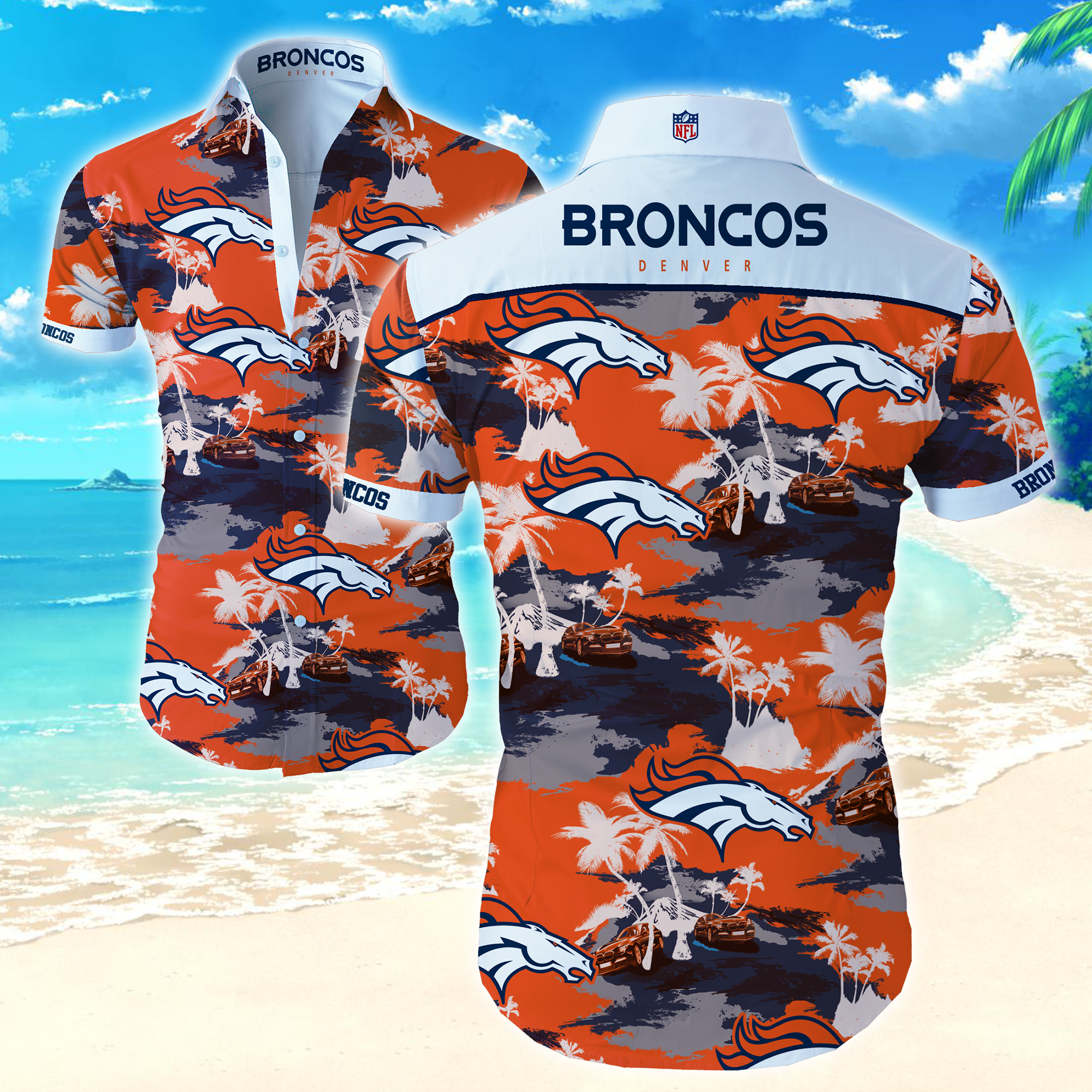 Nfl Denver Broncos Hawaiian Shirt Summer Button Up Nfl Denver Broncos Hawaiian Shirt Summer Button Up